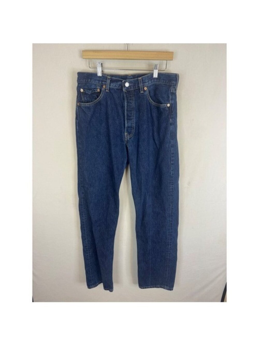 Vintage 90s Levis 501 Jeans Mens 34x34 Dark Indigo Button Fly Canada